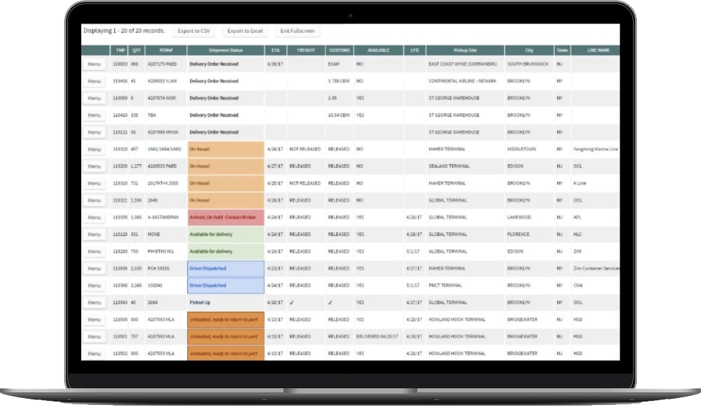 shipping portal mockup on macbook